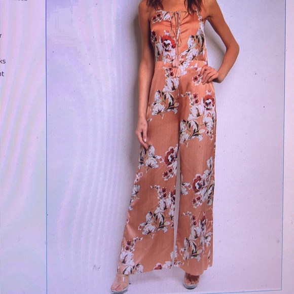 HOMMAGE Pants - Pink Floral Lined JumpSuit